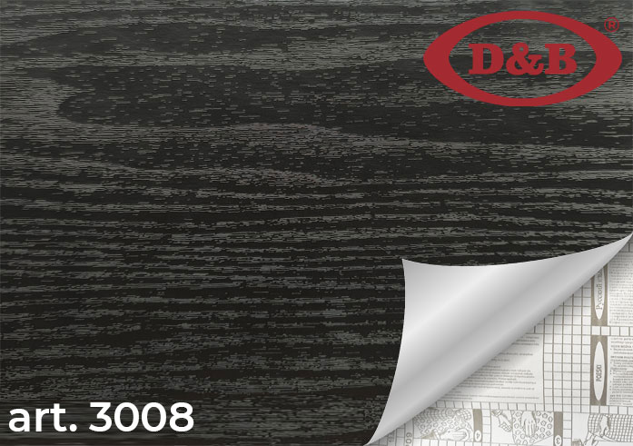 Самоклеящаяся плёнка D&B 3008 чёрная под дерево, 45 см