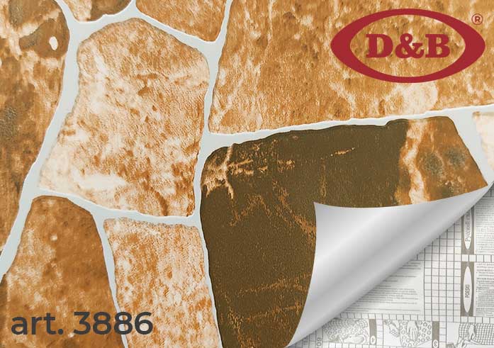 Самоклеящаяся плёнка D&B 3886 камни коричневые, 45 см