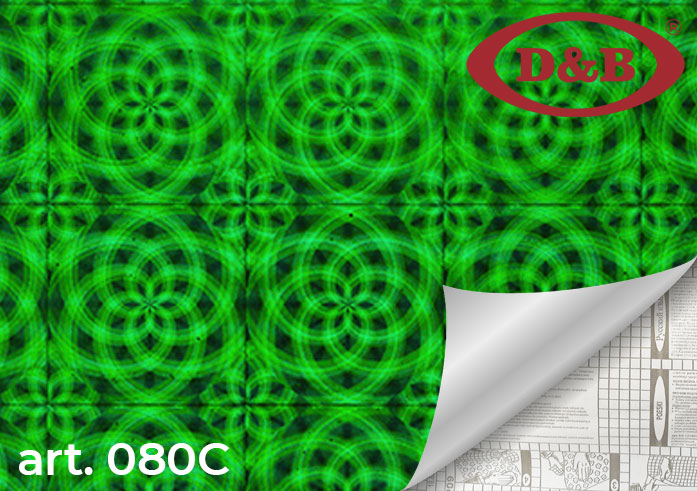 Самоклеящаяся плёнка LB-080C голография зелёная, 45 см