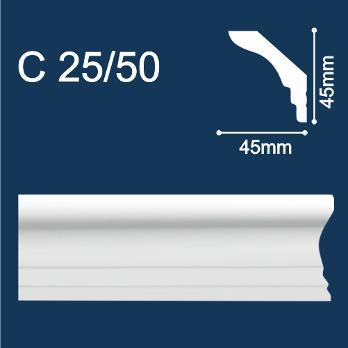 Потолочный плинтус Solid С25 45×45 мм