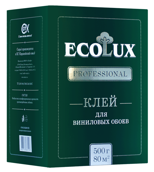 Клей обойный виниловый Ecolux Professional 0,25 кг