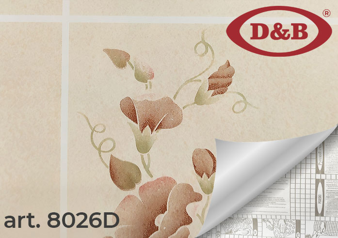 Самоклеящаяся плёнка D&B 8026D бежевые цветы, 45 см