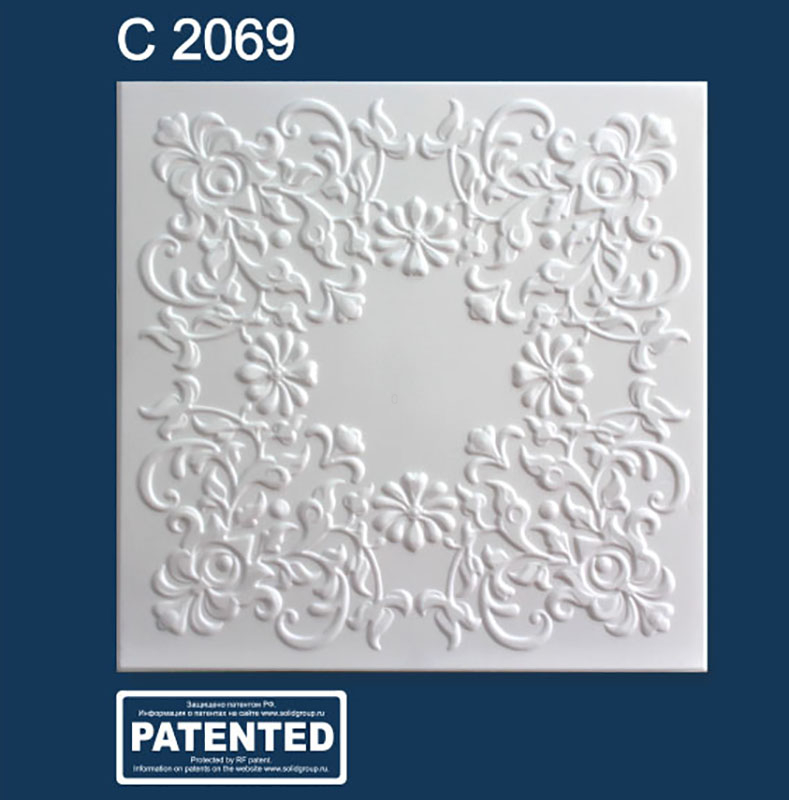 Плита потолочная Solid 2069 белая