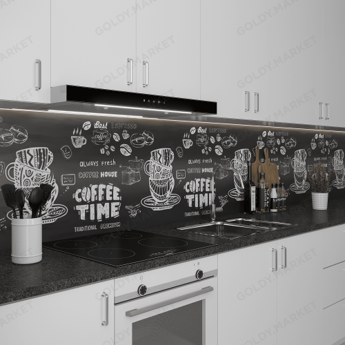 Кухонный Фартук ABS с 3D покрытием «Coffee time»
