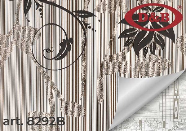 Самоклеящаяся плёнка 8292В цветы на золотом фоне, 45 см