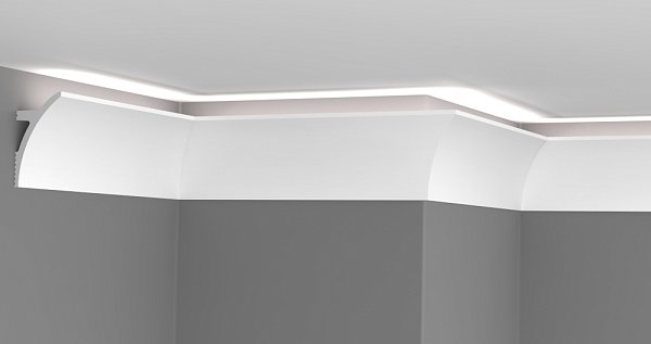 Карниз потолочный GPD-205 LED 80×45 мм, 2 м
