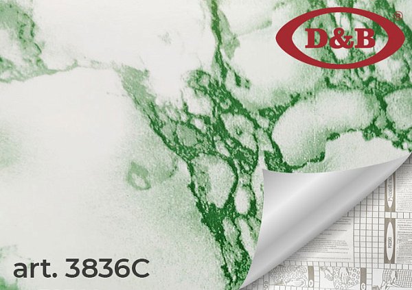 Самоклеящаяся плёнка 3836С мрамор зелёный, 67,5 см
