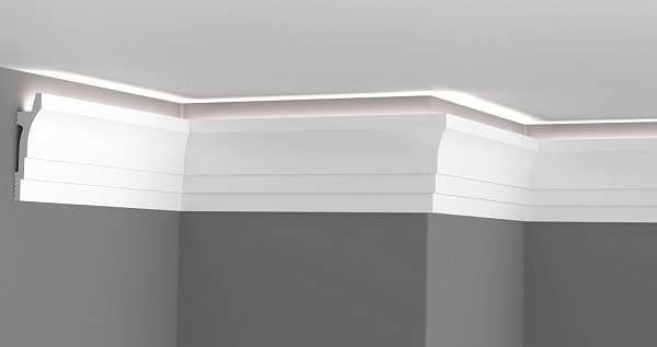 Карниз потолочный GPD-18 LED 90×25 мм, 2 м