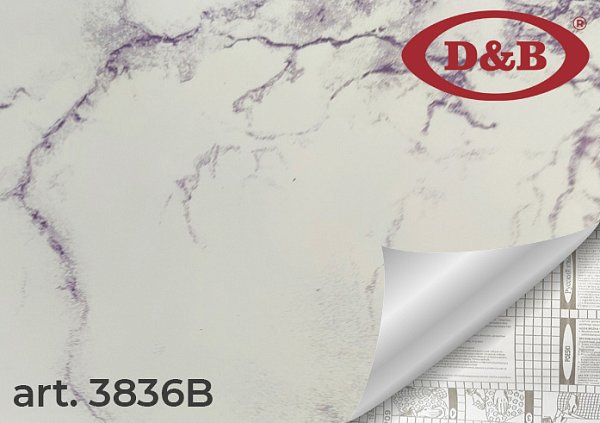 Самоклеящаяся плёнка D&B 3836B мрамор бело-фиолетовый, 45 см