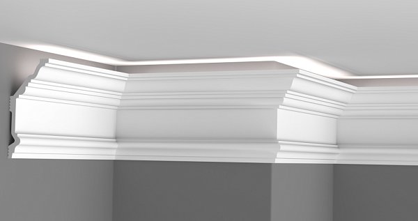 Карниз потолочный GPD-55 LED 130×60 мм, 2 м