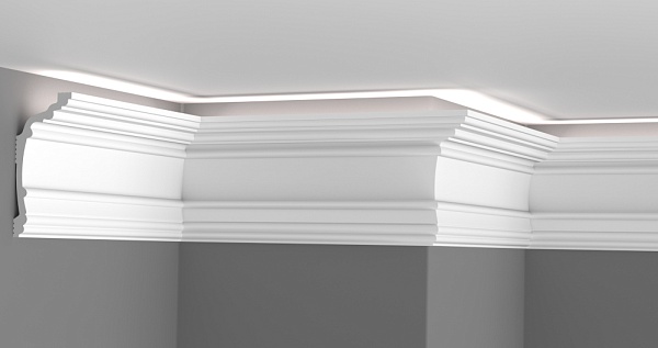 Карниз потолочный GPD-54 LED 120×55 мм, 2 м